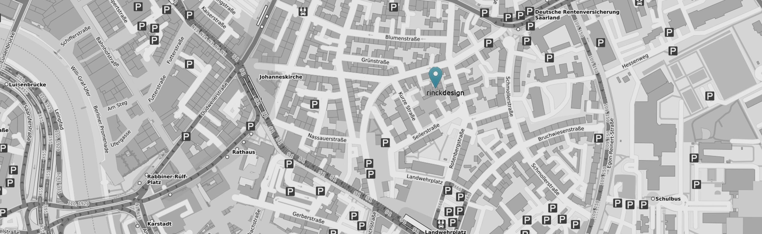 Lageplan Anfahrt zu Rinck design Nauwieser Straße 19 in 66111 Saarbrücken